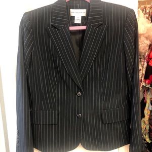 Black Pinstriped Suit Jacket, 8P